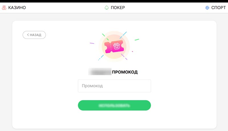 Применение промокодов